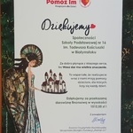 dyplom z podziękowaniem za zebrane datki